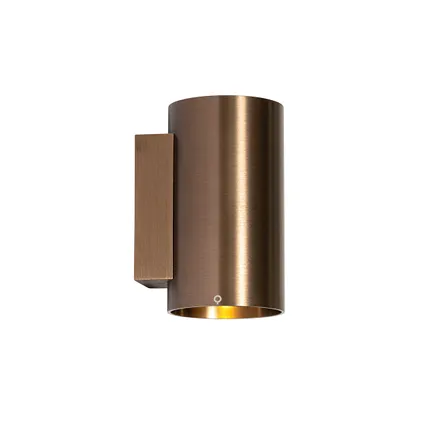 QAZQA Moderne wandlamp donkerbrons rond - Sandy 6