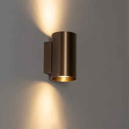 QAZQA Moderne wandlamp donkerbrons rond 2-lichts - Sandy 10