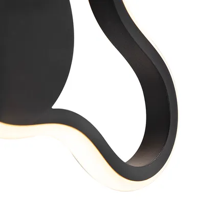 QAZQA Moderne wandlamp zwart incl. LED - Plomp 6