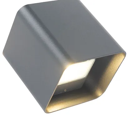QAZQA Moderne wandlamp donkergrijs incl. LED IP54 vierkant - Evi 3
