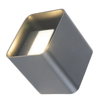 QAZQA Moderne wandlamp donkergrijs incl. LED IP54 vierkant - Evi 4