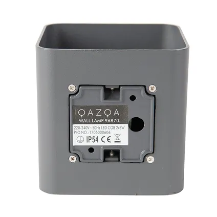 QAZQA Moderne wandlamp donkergrijs incl. LED IP54 vierkant - Evi 8