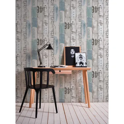 A.S. Création behang vintage sloophout planken grijs en lichtblauw - 53 cm x 10,05 m 3