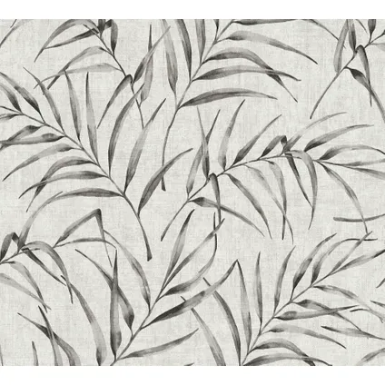 A.S. Création behangpapier tropische bladeren grijs en beige - 53 cm x 10,05 m 2