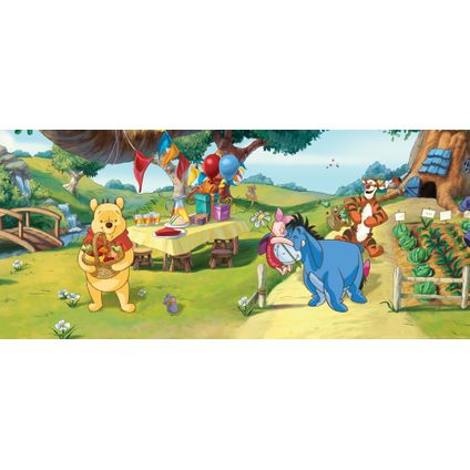 Disney poster Winnie de Poeh groen, blauw en geel - 202 x 90 cm - 600864