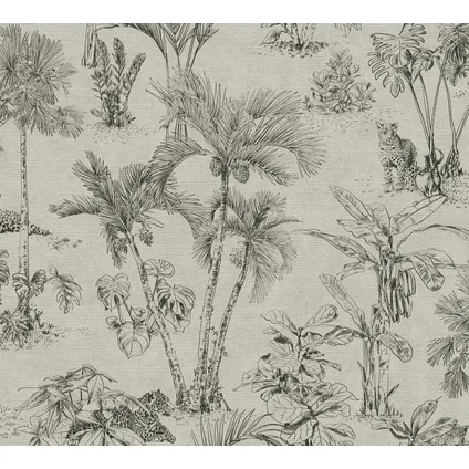 A.S. Création behang jungle-motief taupe grijs - 53 cm x 10,05 m - AS-380214 2