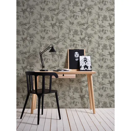 A.S. Création behang jungle-motief taupe grijs - 53 cm x 10,05 m - AS-380214 6