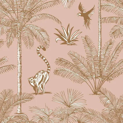 ESTAhome XXL behang jungle-motief perzik roze - 50 x 837 cm - 158943 9