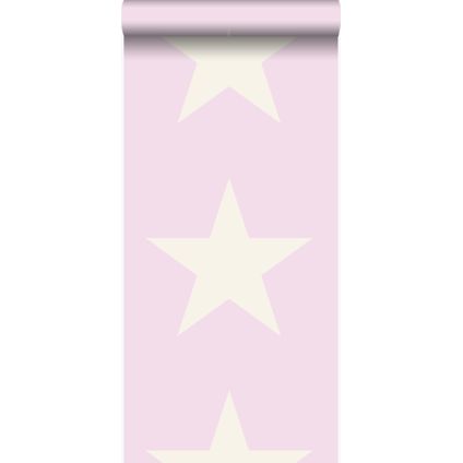 Origin Wallcoverings behang sterren glanzend roze en wit - 53 cm x 10,05 m - 346827