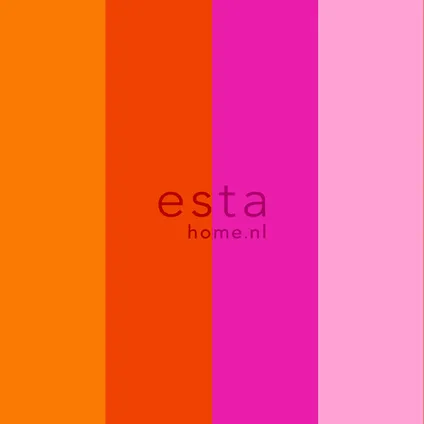 ESTAhome behangpapier strepen oranje en roze - 53 cm x 10,05 m - 116522 3