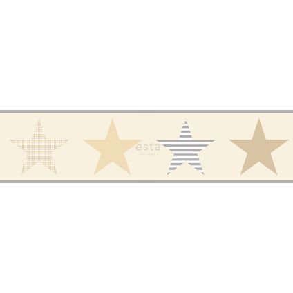 ESTAhome behangrand sterren beige - 13,25 cm x 5 m - 174605
