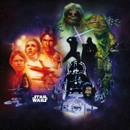Komar fotobehangpapier Star Wars Classic Poster Collage multicolor - 250 x 250 cm