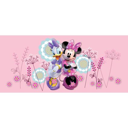 Disney poster Minnie Mouse & Katrien Duck roze - 202 x 90 cm - 600909