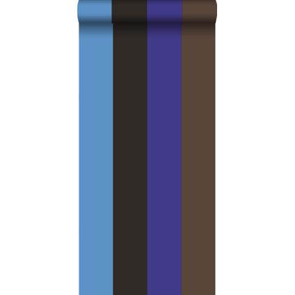 ESTAhome behangpapier strepen blauw en zwart - 53 cm x 10,05 m - 116527