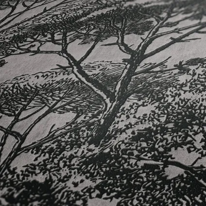 A.S. Création behangpapier bomen beige en zwart - 53 cm x 10,05 m - AS-380233 3