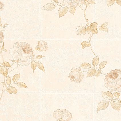 A.S. Création behangpapier bloemen crème - 53 cm x 10,05 m - AS-345012
