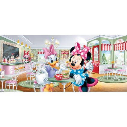 Disney poster Minnie Mouse & Katrien Duck roze, paars en groen - 202 x 90 cm - 600878