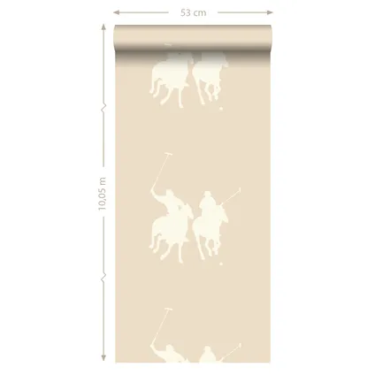 ESTAhome papier peint joueurs de polo beige - 53 cm x 10,05 m - 115627 7
