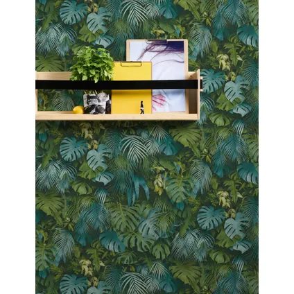 A.S. Création behang tropische bladeren groen en blauw - 53 cm x 10,05 m - AS-372803 4
