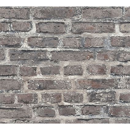 A.S. Création behang stenen muur taupe grijs - 53 cm x 10,05 m - AS-361393