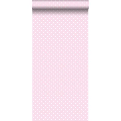 ESTAhome behang stippen zacht roze en wit - 53 cm x 10,05 m - 115846