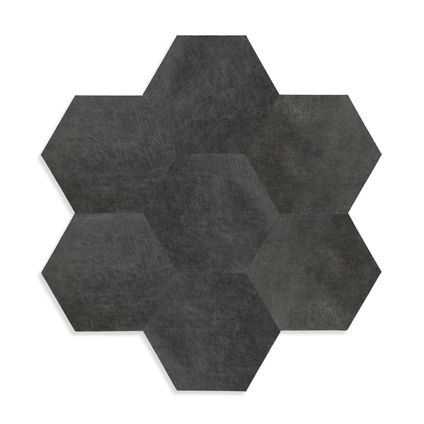 Origin Wallcoverings zelfklevende eco-leer tegels hexagon antraciet grijs - 1 m²