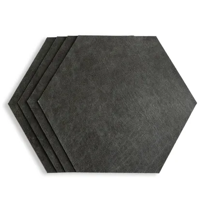 Origin Wallcoverings zelfklevende eco-leer tegels hexagon antraciet grijs - 1 m² 6