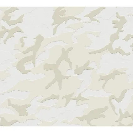 A.S. Création behangpapier camouflage lichtgrijs en beige - 53 cm x 10,05 m