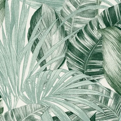 A.S. Création behang tropische bladeren groen en wit - 53 cm x 10,05 m - AS-368201 3