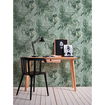 A.S. Création behang tropische bladeren groen en wit - 53 cm x 10,05 m - AS-368201 5