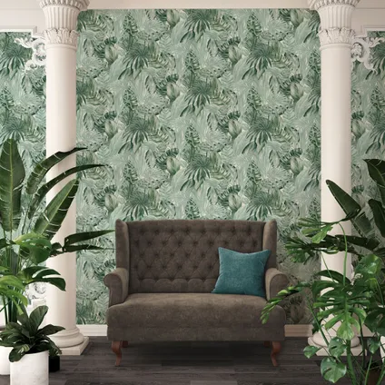 A.S. Création behang tropische bladeren groen en wit - 53 cm x 10,05 m - AS-368201 6