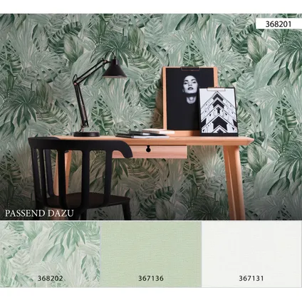A.S. Création behang tropische bladeren groen en wit - 53 cm x 10,05 m - AS-368201 7