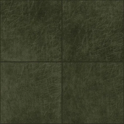 Origin Wallcoverings zelfklevende eco-leer tegels vierkant olijfgroen - 1 m²