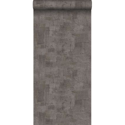 Origin Wallcoverings behang schilderachtige structuur donker taupe - 53 cm x 10,05 m