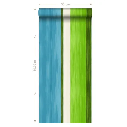 Origin Wallcoverings behang strepen turquoise en limegroen - 53 cm x 10,05 m - 346930 5