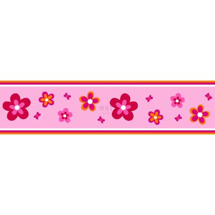 ESTAhome behangrand bloemen roze - 13,25 cm x 5 m - 174610