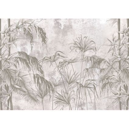 Sanders & Sanders poster tropische planten grijs - 1.1 x 1.55 m - 601238