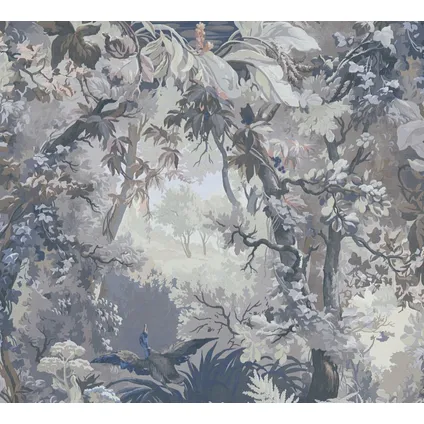 A.S. Création behangpapier bosrijk landschap vergrijsd blauw - 53 cm x 10,05 m 2