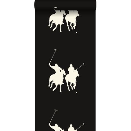 ESTAhome papier peint joueurs de polo brun foncé - 53 cm x 10,05 m - 115629