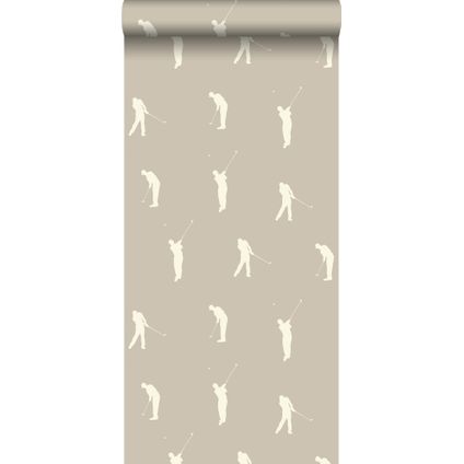 ESTAhome papier peint golfeurs gris chaud - 53 cm x 10,05 m - 115641