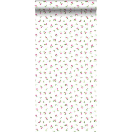 ESTAhome behangpapier kleine roosjes roze - 53 cm x 10,05 m - 115704