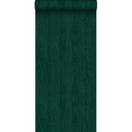 Origin Wallcoverings behangpapier houten planken met nerf smaragd groen