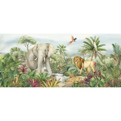 Sanders & Sanders poster jungle dieren groen - 0.75 x 1.7 m - 601266
