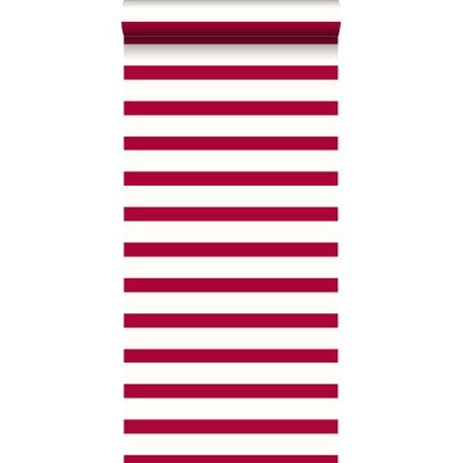 ESTAhome behangpapier horizontale streep rood - 53 cm x 10,05 m - 114931