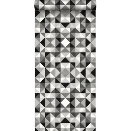 Origin Wallcoverings behang kubisme zwart en wit - 53 cm x 10,05 m - 346913
