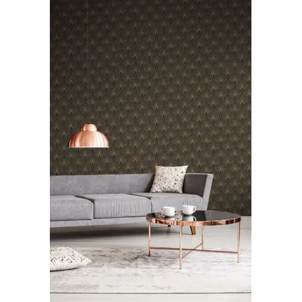 Livingwalls behang art deco motief zwart en goud - 53 cm x 10,05 m - AS-374273 4