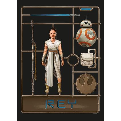Komar poster Star Wars Toy Rey bruin - 50 x 70 cm - 610283