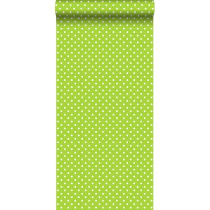 ESTAhome papier peint à motif de petits points vert citron - 53 cm x 10,05 m - 115743