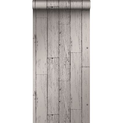 Origin Wallcoverings papier peint imitation bois gris foncé - 53 cm x 10,05 m - 347552