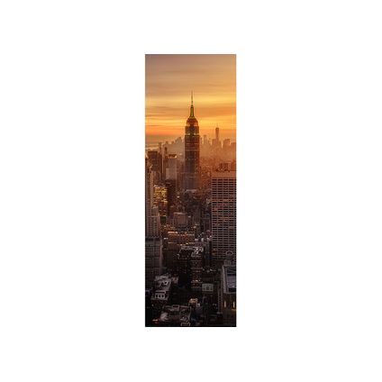 Sanders & Sanders poster New York skyline warm oranje en bruin - 0,9 x 2,7 m - 601068